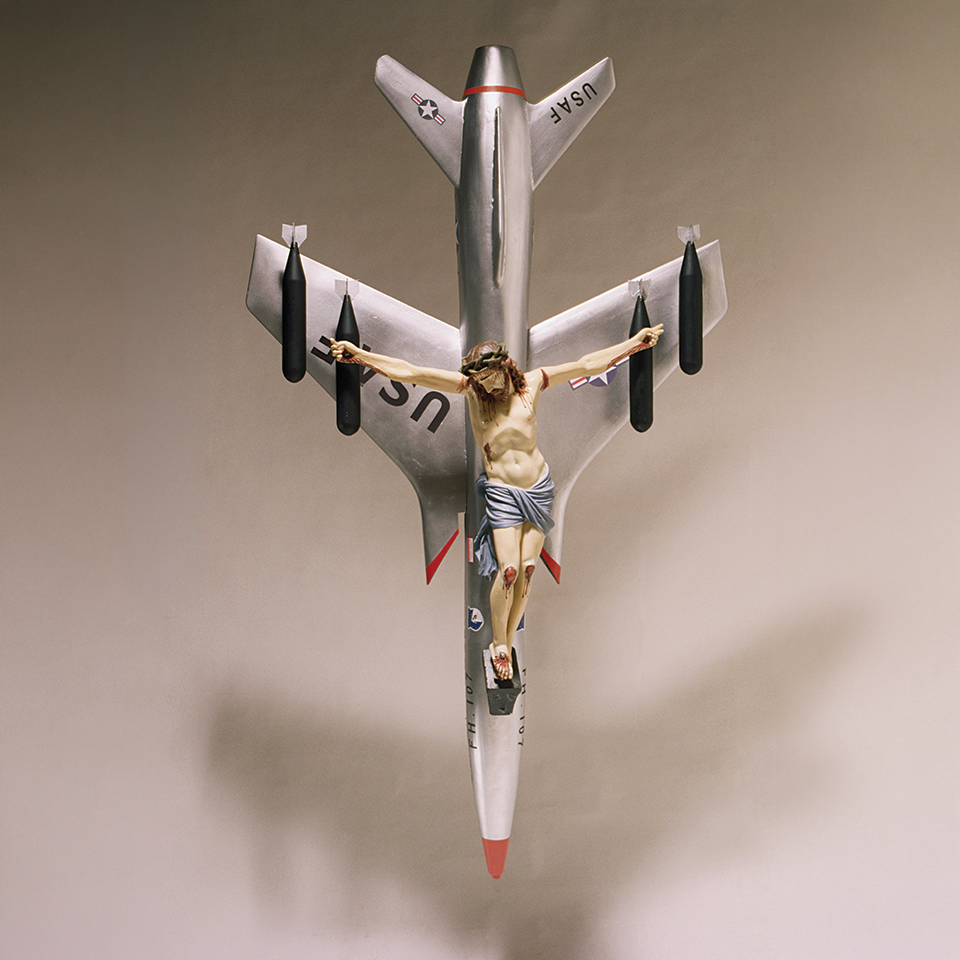 León Ferrari, La civilización occidental y cristiana (Western Christian Civilization) [detail], 1965. Assemblage, © León Ferrari Estate